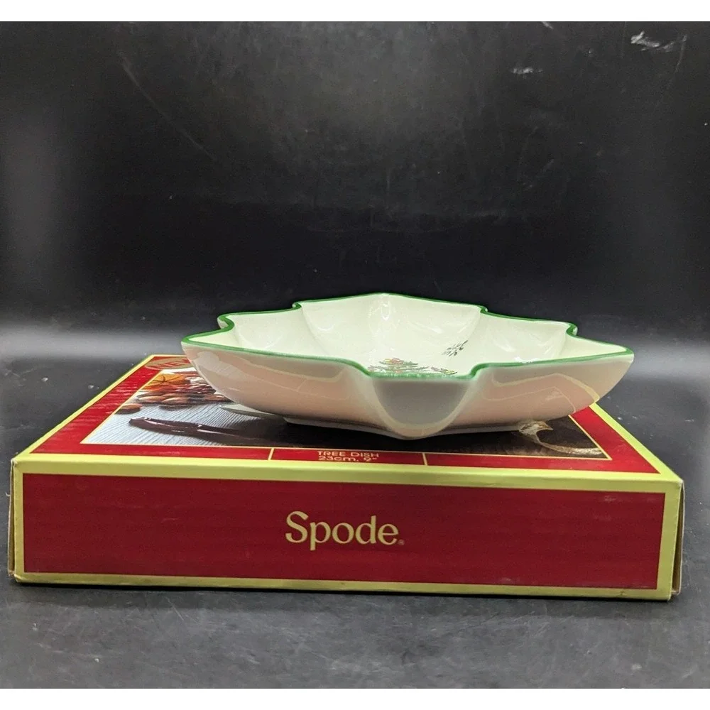 SPODE Christmas Tree Shaped Candy Nut Dish Bowl 8